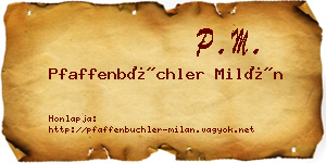 Pfaffenbüchler Milán névjegykártya