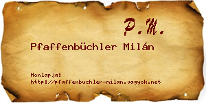 Pfaffenbüchler Milán névjegykártya